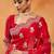 Red embroidered chiffon saree
