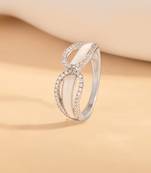 Touch925 elegant infinity silver ring with cz stones in 925 purity for women