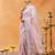 Lavender floral embroidered silk blend saree