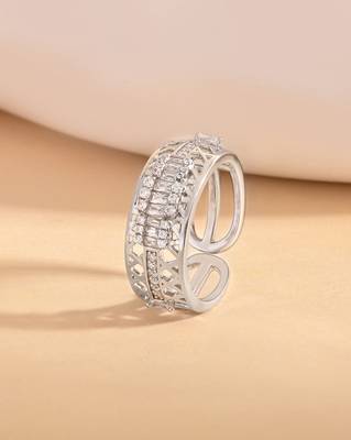 Touch925 elegance enchantment silver ring with rose gold plating in 925 purity for women 1