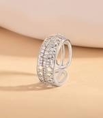 Touch925 elegance enchantment silver ring with rose gold plating in 925 purity for women