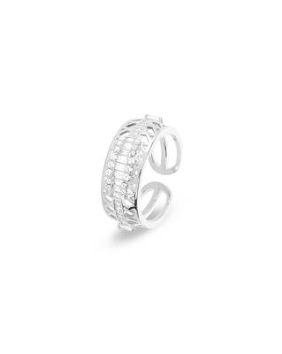 Touch925 elegance enchantment silver ring with rose gold plating in 925 purity for women 2