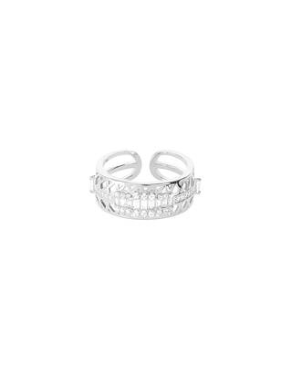 Touch925 elegance enchantment silver ring with rose gold plating in 925 purity for women 3