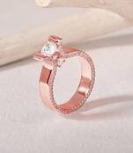 Touch925 sparkle twin silver ring with dual cz stones in 925 purity for women