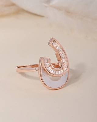 Touch925 grace curved silver ring with beaded detailing in 925 purity for women 1