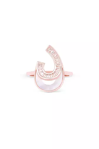 Touch925 grace curved silver ring with beaded detailing in 925 purity for women