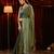 Olive green embroidered saree