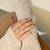 Touch925 grace curved silver ring with beaded detailing in 925 purity for women