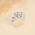 Touch925 two heart silver ring with cz stones in 925 purity for women