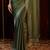 Olive green embroidered saree