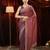 Pink embroidered silk blend blend saree
