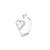 Touch925 two heart silver ring with cz stones in 925 purity for women