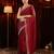 Red embroidered designer saree