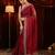 Red embroidered designer saree
