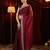 Rose beads and stones embellished saree