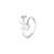Touch925 whispering leaf silver ring with cz stone in 925 purity for women