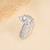Touch925 harmony two stone silver ring with triangular cz accents in 925 purity for women