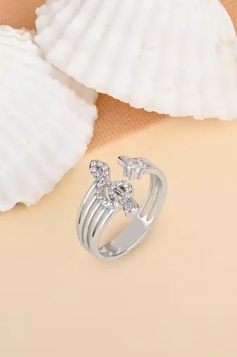 Touch925 music note silver ring in 925 purity for women