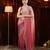 Fuchsia ombre beads and stones silk blend blend saree