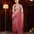 Fuchsia ombre beads and stones silk blend blend saree