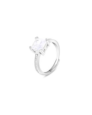 Touch925 radiant trio silver ring with cz stones in 925 purity for women 2