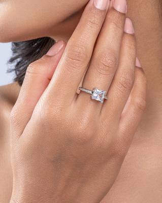 Touch925 radiant trio silver ring with cz stones in 925 purity for women 4