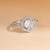 Touch925 hexa stone silver ring with cz halo in 925 purity for women