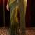 Olive green ombre beads and stones saree