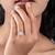 Touch925 rectangular stone silver ring with cz accents in 925 purity for women