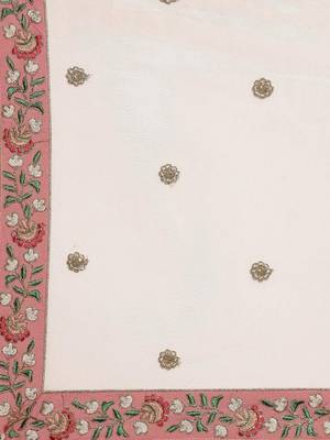 Peach & Green Embroidered Semi-Stitched Lehenga & Unstitched Blouse with Dupatta 5