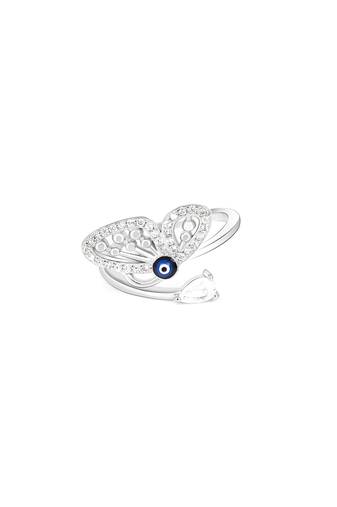 Touch925 evil eye butterfly silver ring in 925 purity for women