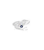 Touch925 evil eye butterfly silver ring in 925 purity for women