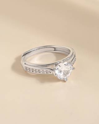 Touch925 silver spark stone ring with solitaire cz in 925 purity for women 2