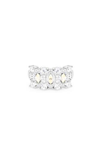 Touch925 regal yellow stone silver ring with cz accents in 925 purity for women
