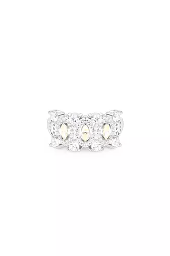 Touch925 regal yellow stone silver ring with cz accents in 925 purity for women