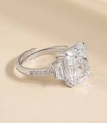 Touch925 majestic trio silver ring with cz stones in 925 purity for women