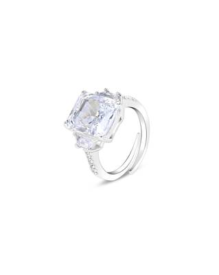 Touch925 majestic trio silver ring with cz stones in 925 purity for women 2