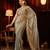 Taupe silk blend heavy work saree with unstitched blouse