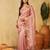 Pink solid embroidered organza saree