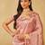 Pink solid embroidered organza saree