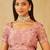 Pink solid embroidered organza saree