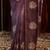 Magenta floral embroidered organza saree