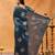 Turquoise blue floral embroidered saree