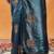 Turquoise blue floral embroidered saree