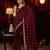 Burgundy embroidered saree