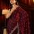 Burgundy embroidered saree
