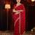 Red sequin embellished  saree