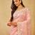 Pink chiffon floral embroidered saree