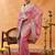 Pink embroidered chiffon saree