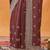 Burgundy embroidered chiffon saree